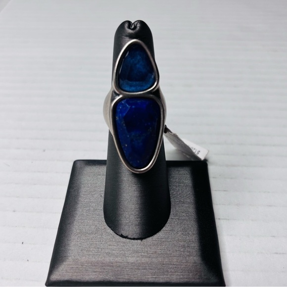 KENDRA SCOTT Margot Silver Stone & Glass Cocktail Ring Size 6 - Picture 1 of 6